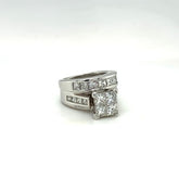 2.44 CT. T.W. Quad Princess-Cut Diamond Bridal Set in White Gold - LA DIAMOND